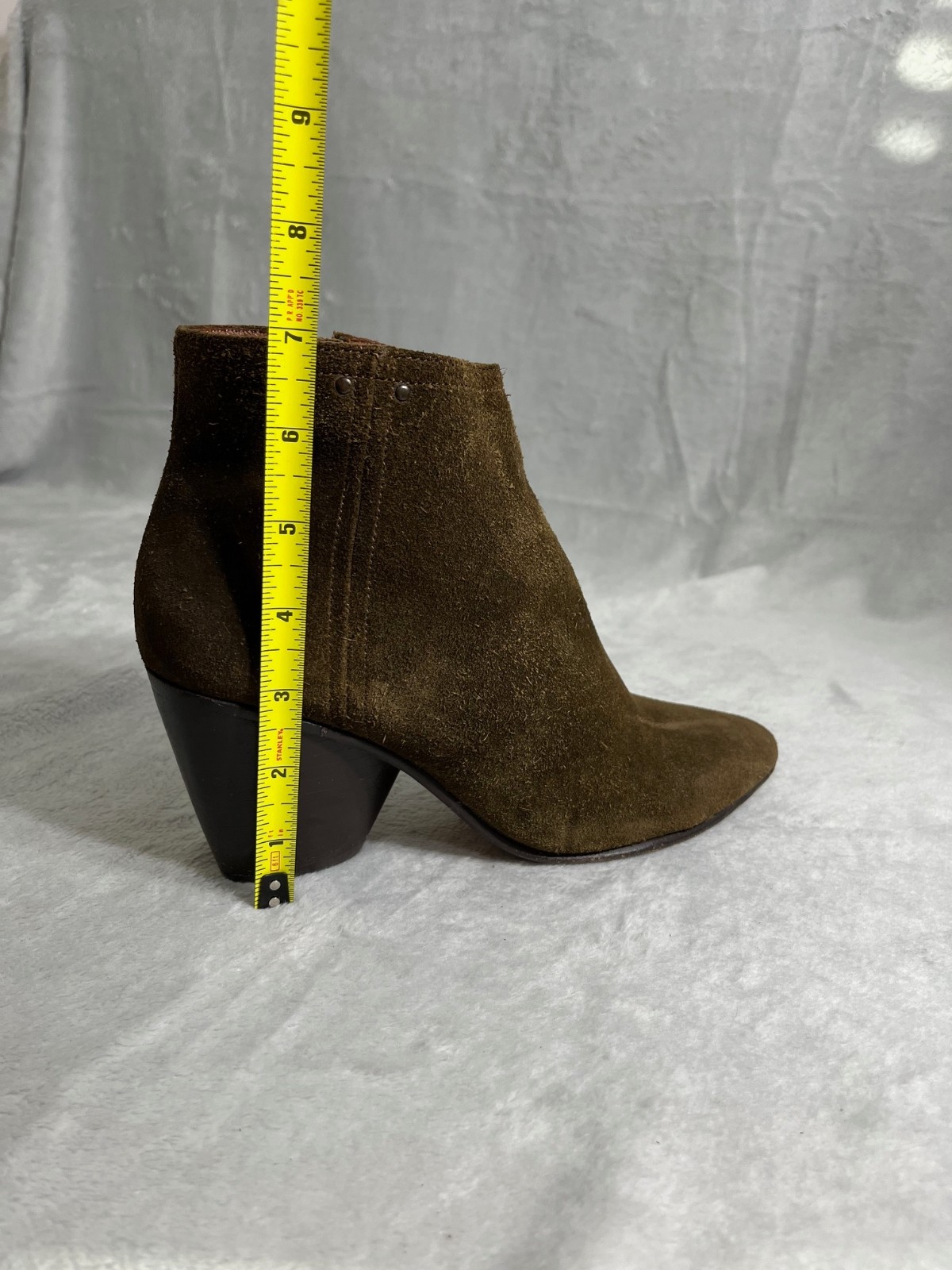 Ariat Two24 Moss Green Suede Ankle Boots Western Heel Women’s 8B Made Mexico