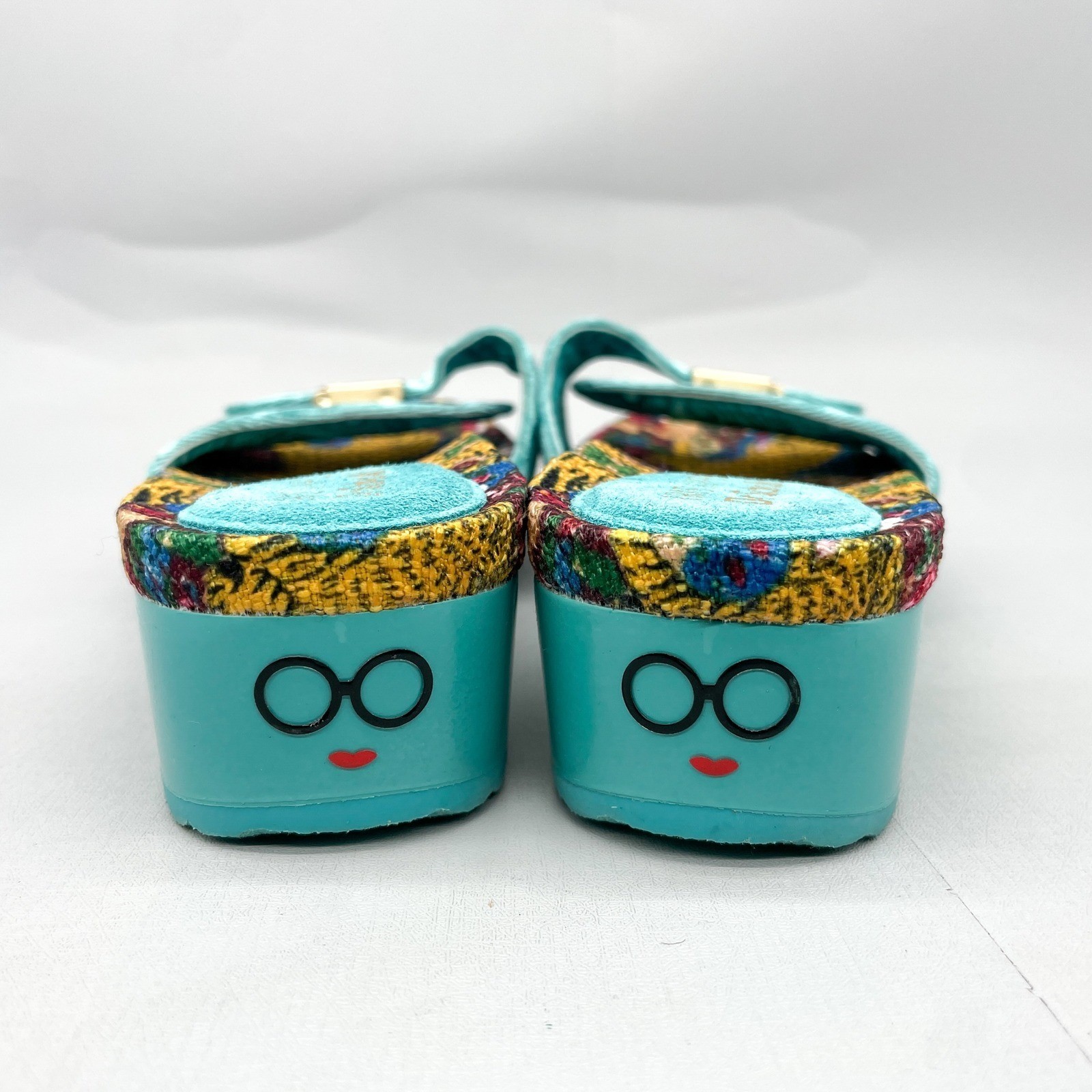 Dr. Scholls Iris Apfel Original Too Womens 7 Slide Sandals Tiger Velvet Platform