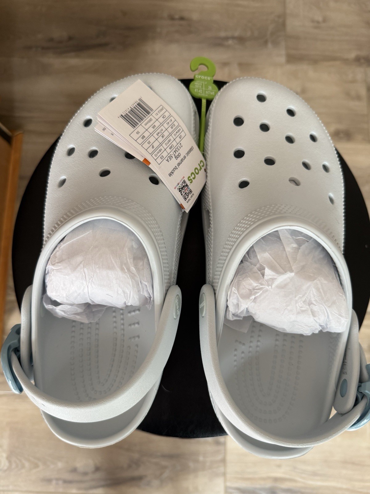 Crocs Classic Enamel Buckle Clog Vapor Ice M8 W10 New With Tags 213347-5EA