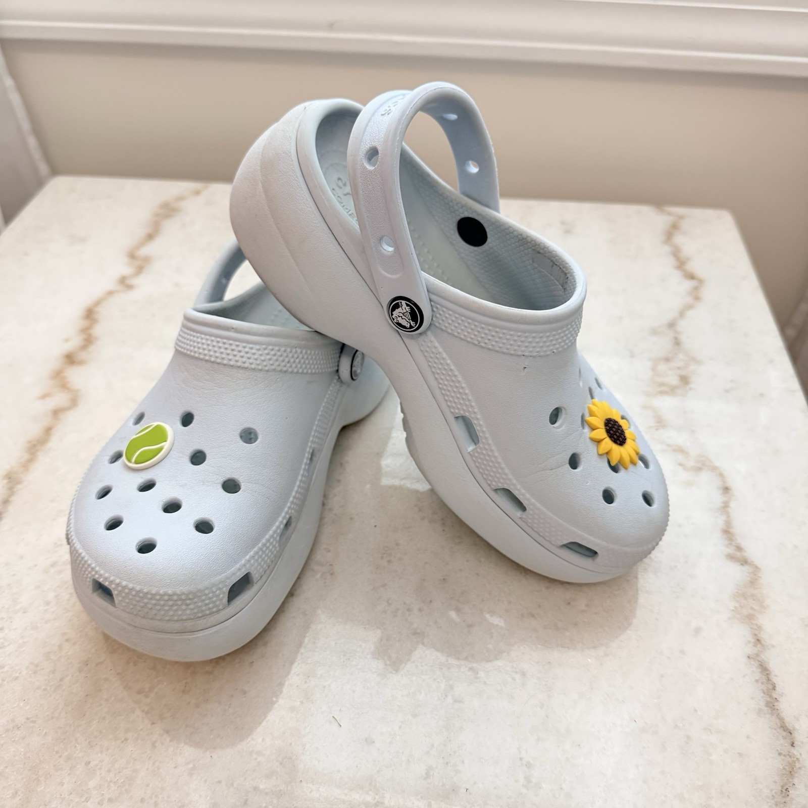 Crocs Womens Baya Platform Clog Light Blue Sz W-6 Iconic Comfort Chunky