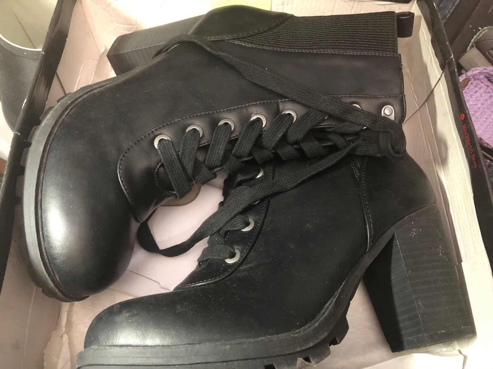 DAVID AARON’S FLEECIE BLACK LEATHER ANKLE BOOTS WOMEN’S SIZE 10 M BRAND NEW!