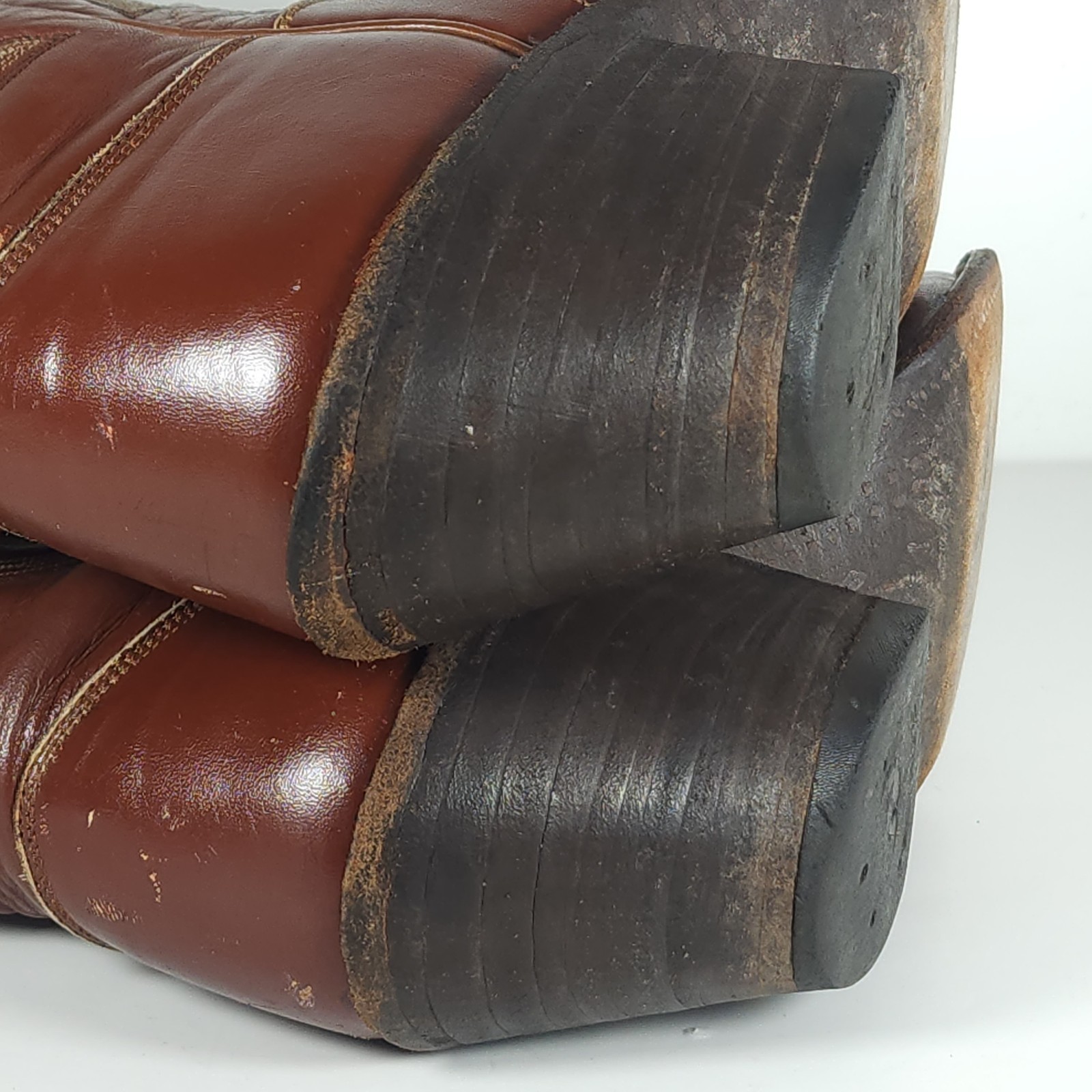 M.L.Leddy San Angelo Vtg Women’s US 8,5? Brown Leather Handmade Western Boots