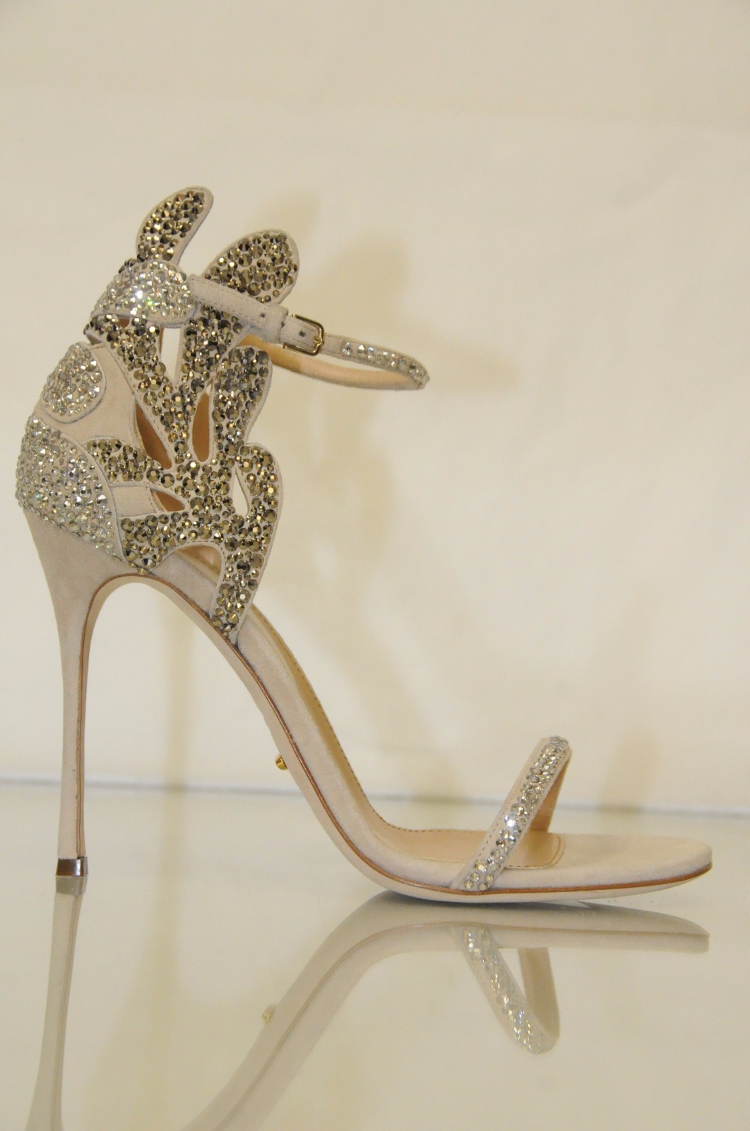 $2275 New MATISSE Filigree Sergio Rossi NUDE ROYAL STRASS Shoes Wedding 40 40.5