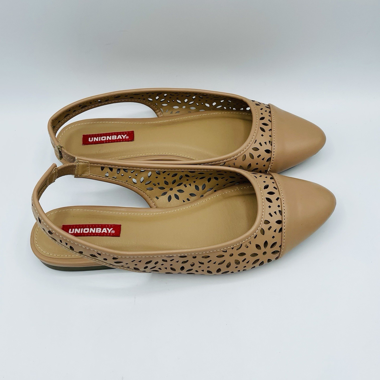 Unionbay Shoe Womens Size 9 M Beige Slip On Slingback Sandals Perforated Comfort