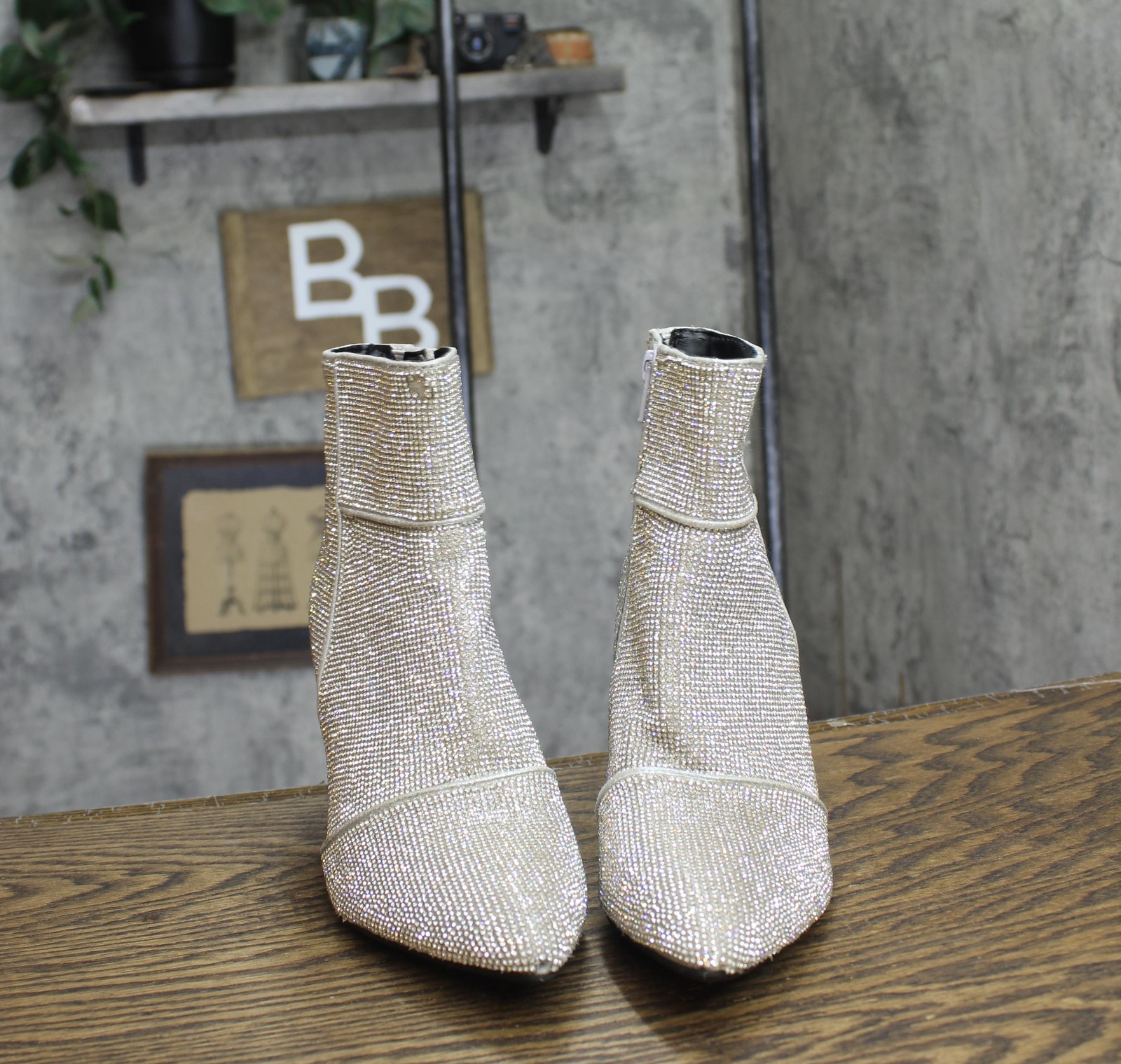 A New Day Womens Cailin Ankle Boots 90511490 Silver Gray 6M