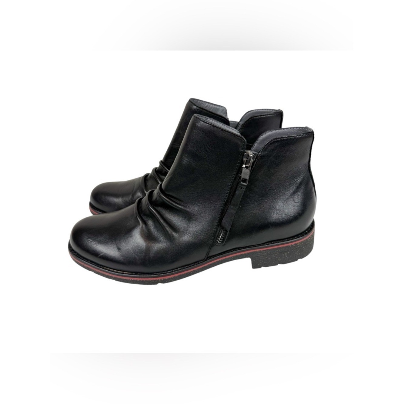 Aetrex Mila Low Ankle Boot Black Leather Waterproof Womens Size EU 40/ US 9-9.5