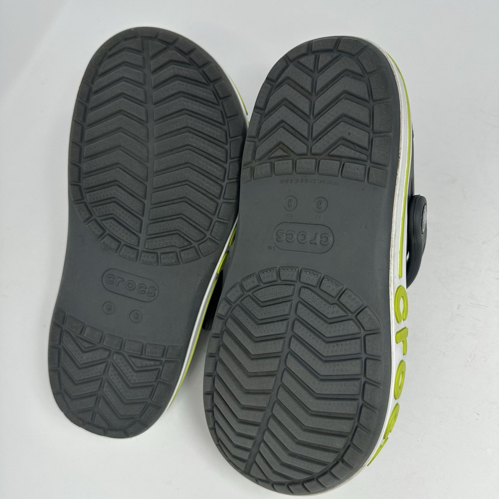 Crocs Bayaband Clogs Women Size 8 Men Size 6 Gray/Lime Punch