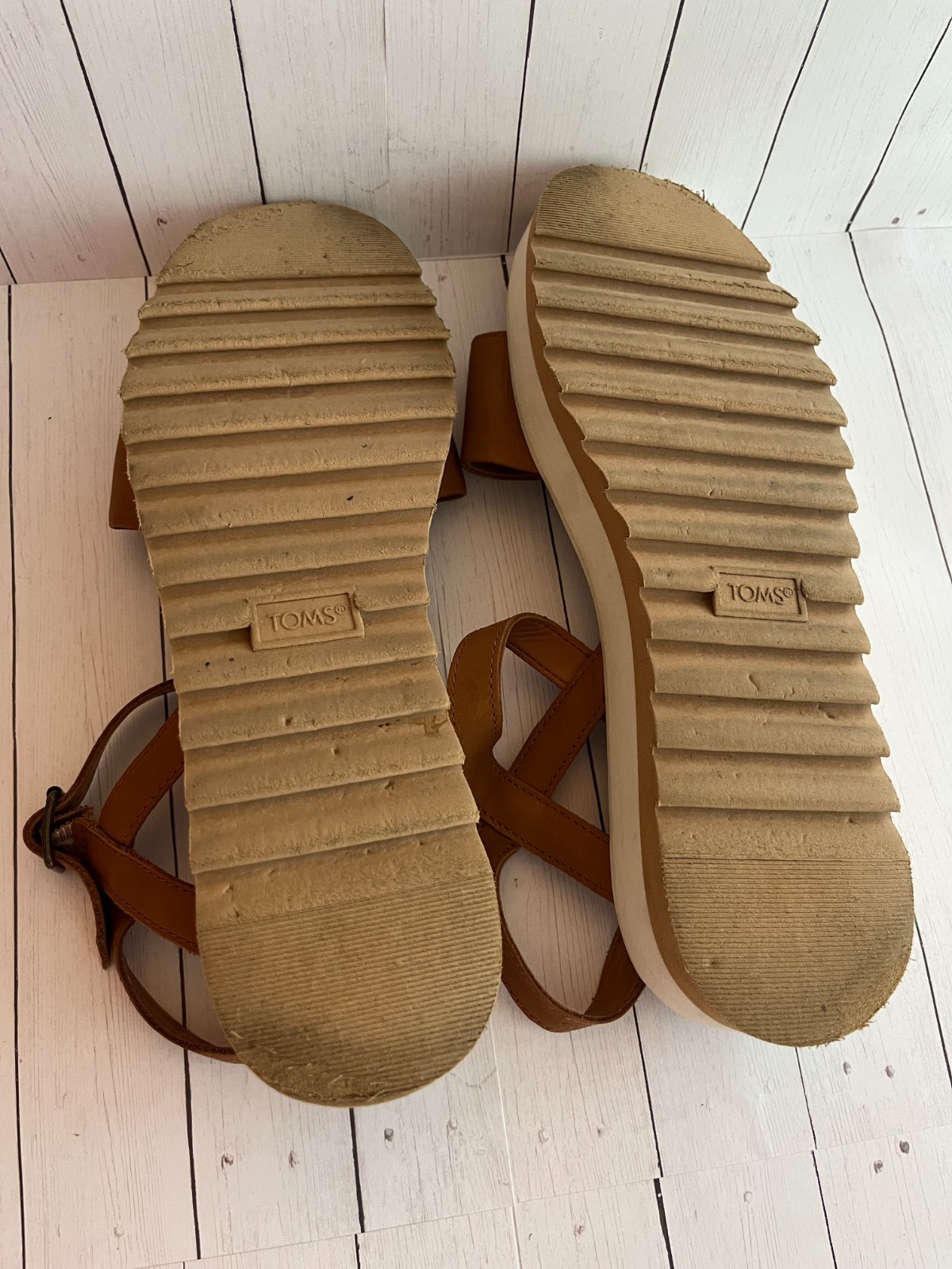 Tom’s Diana Wedge Sandal in Brown Leather Suede and Custom CloudBond Foam Insole
