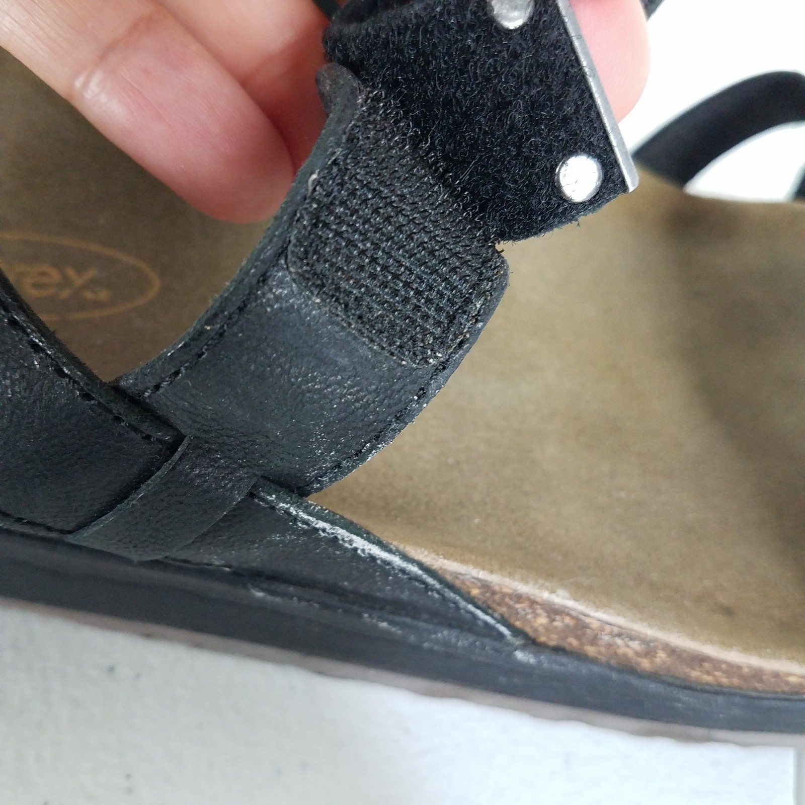 Aetrex Leather Sandals Women’s 9.5 Black Comfort Casual Summer Walking Travel