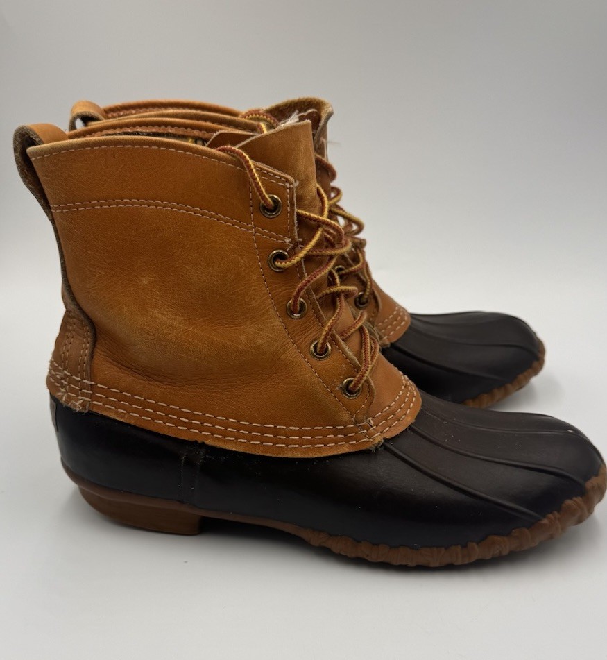 VTG LL Bean Boots Maine Hunting Shoe Unlined Women Size 9 Made In USA 7” L