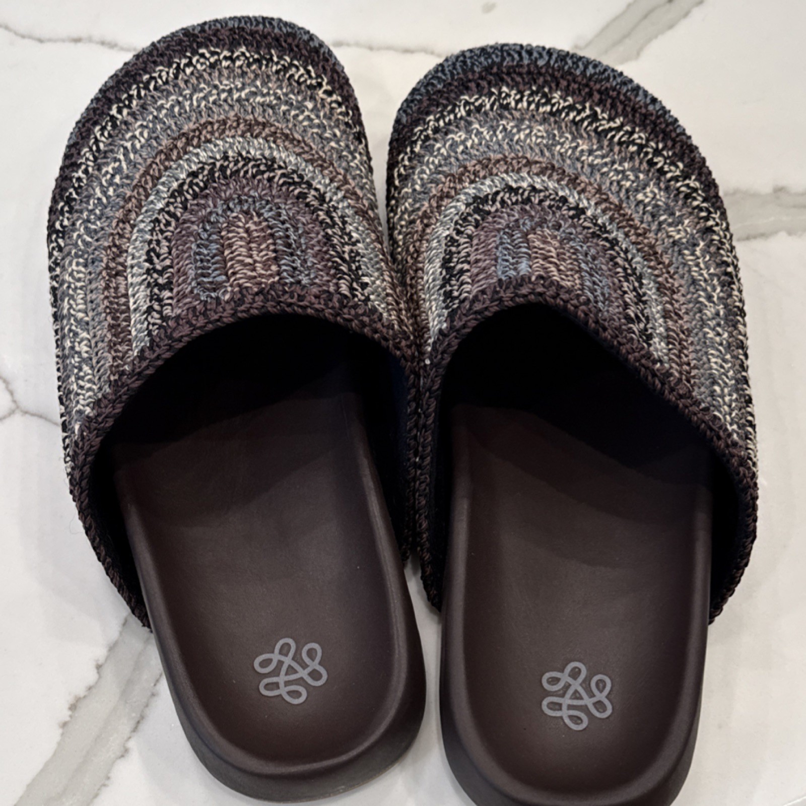 The Sak Women’s Comfort Knit Fabric Clog Slippers Brown Gray Multicolor Size 9