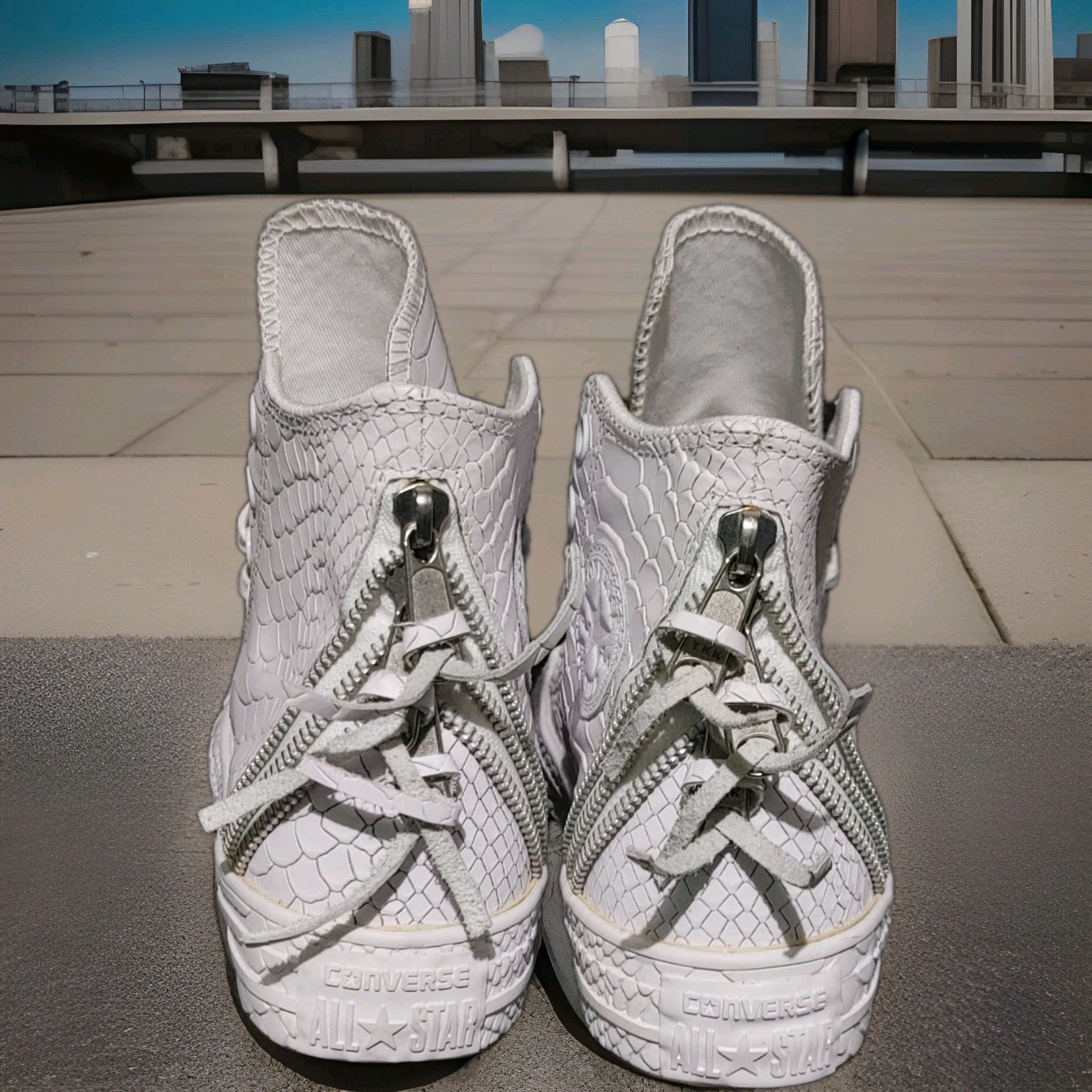 Rare Converse Chuck Taylor CT TRI ZIP HI Damen Sneaker Schuhe 547205C weiß 5.5