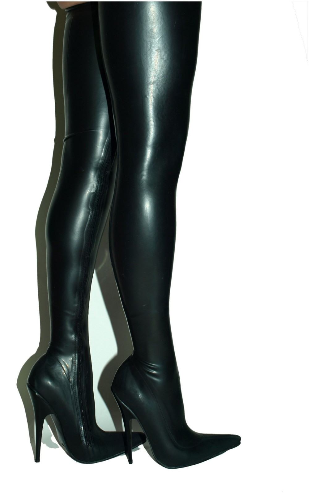 Rubber Latex Boots Over The Knee Many Colours Heel 13cm Chunky 35 36 37 38 39 40