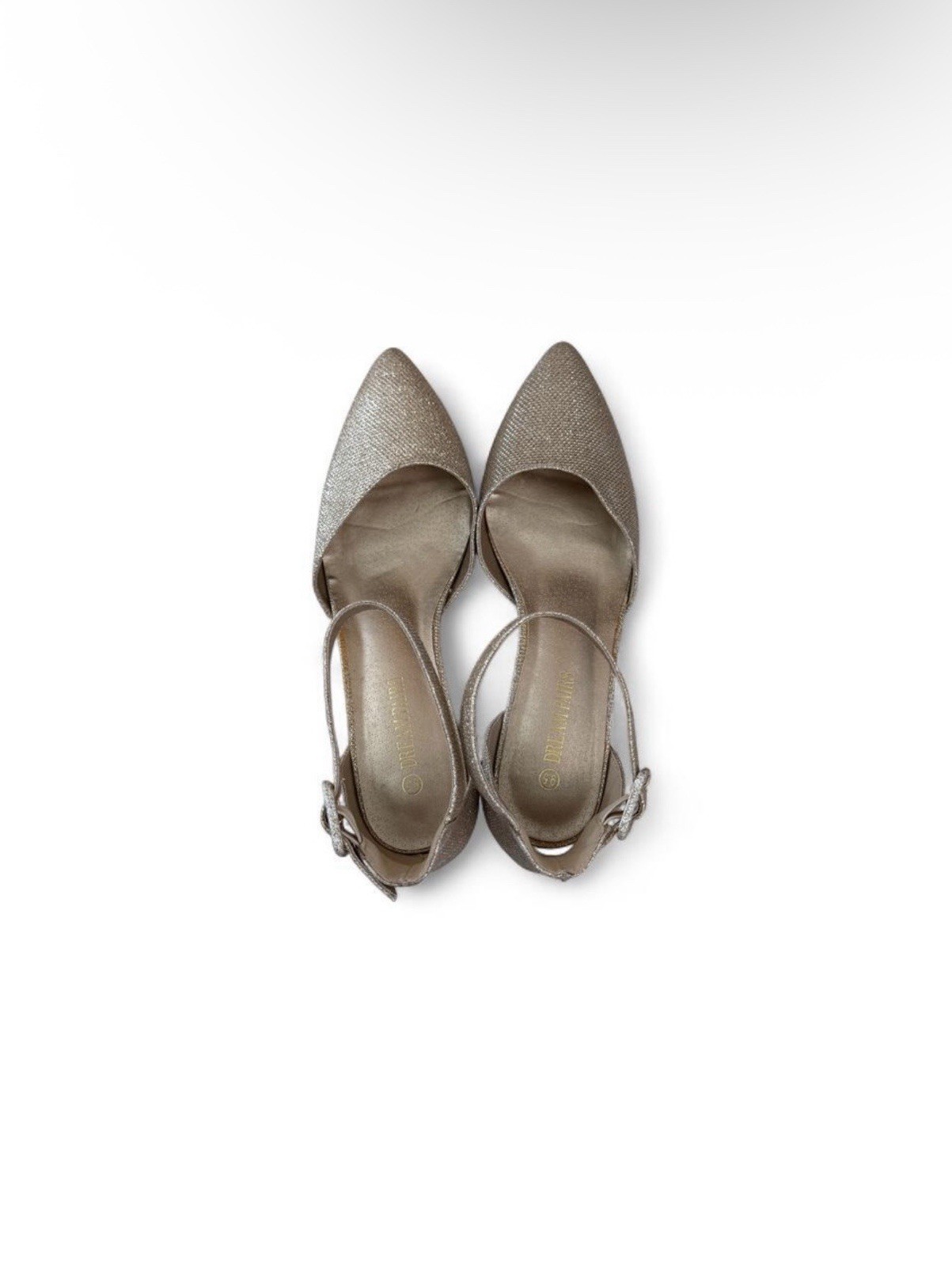 Dream Pairs Women’s US 9.5 Silver Glitter D’Orsay Ankle Strap Pointed Toe