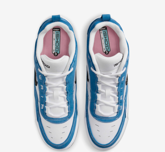 Nike women’s unisex SB Ishod Wair leather sports shoes sneaker blue loafers