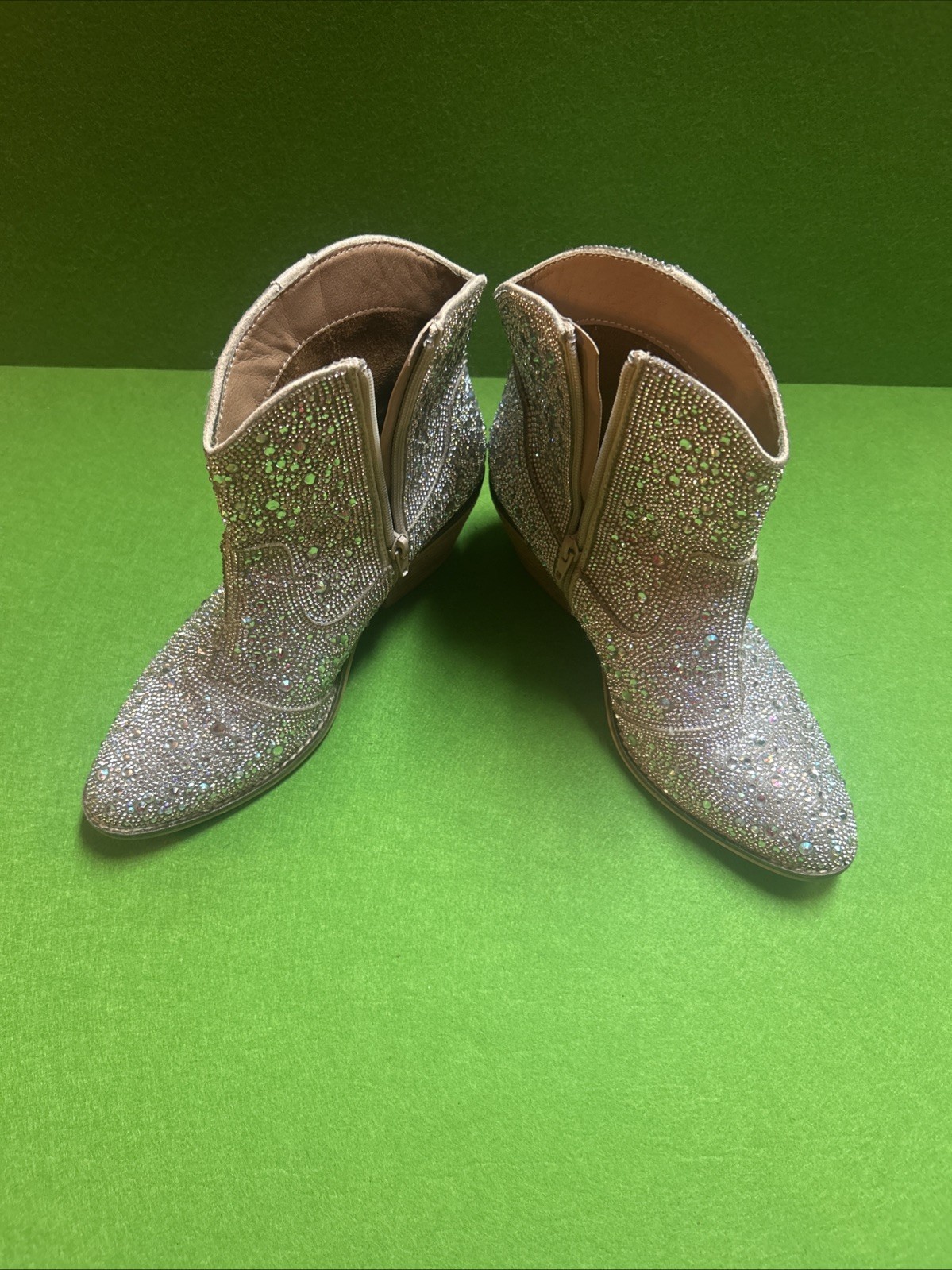 Corkys Shine Bright Clear Rhinestone Boots Western Dance Party Women 8 US