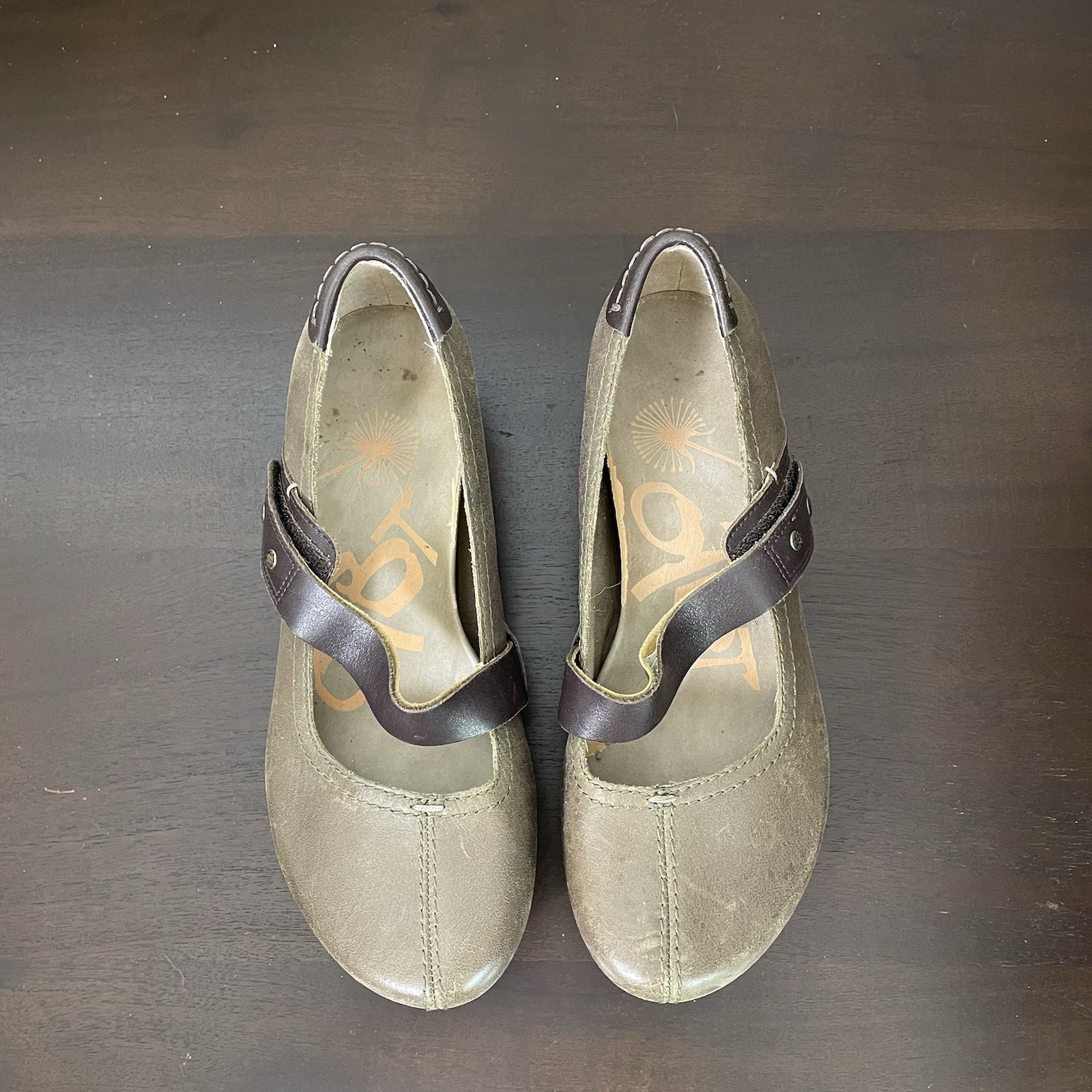 OTBT Women’s Salem Wedge Shoes, Mary Jane, Tan Brown Leather, Size 7.5