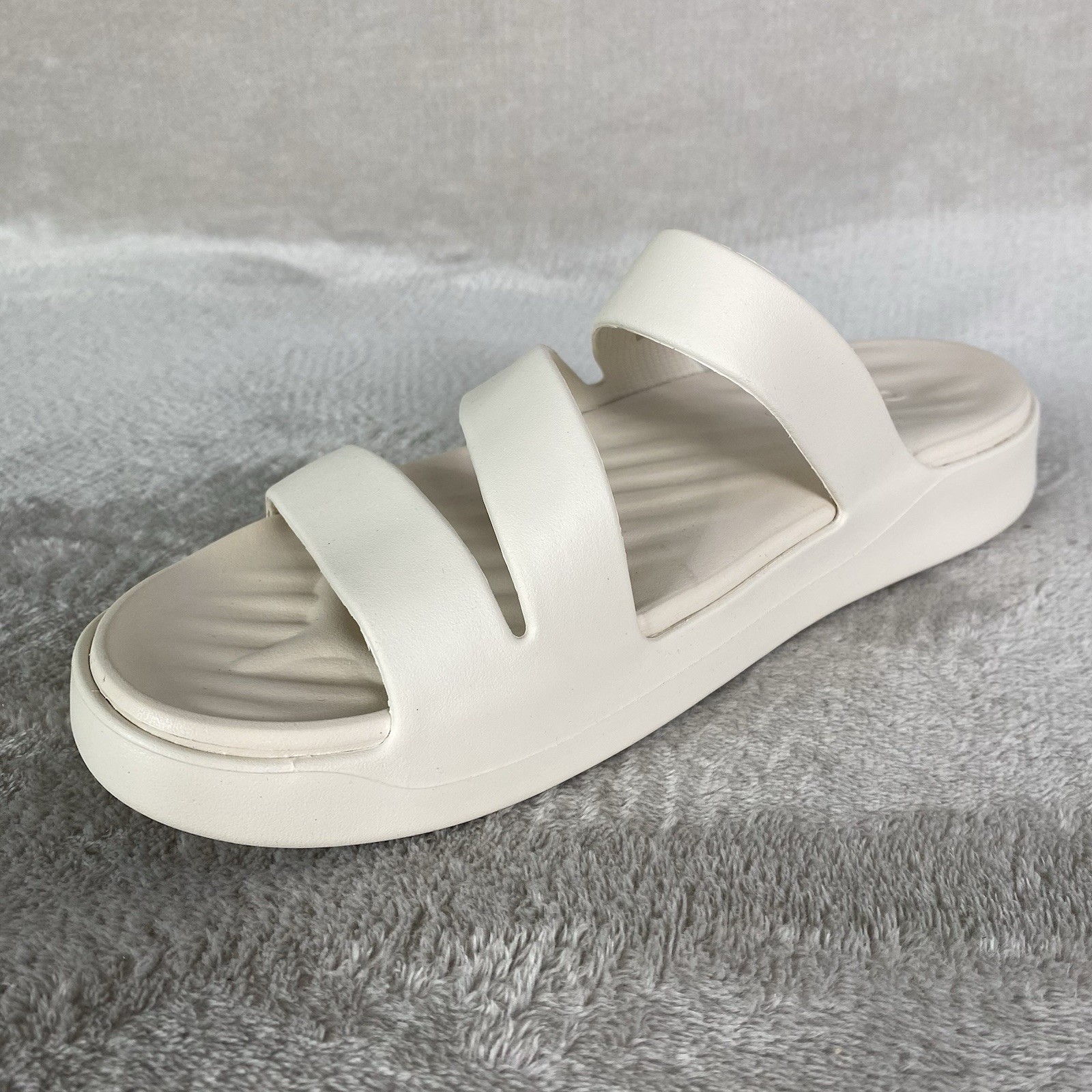 Crocs Getaway Slide Strappy Sandals Womens Size 10 Stucco Off White Platform NEW