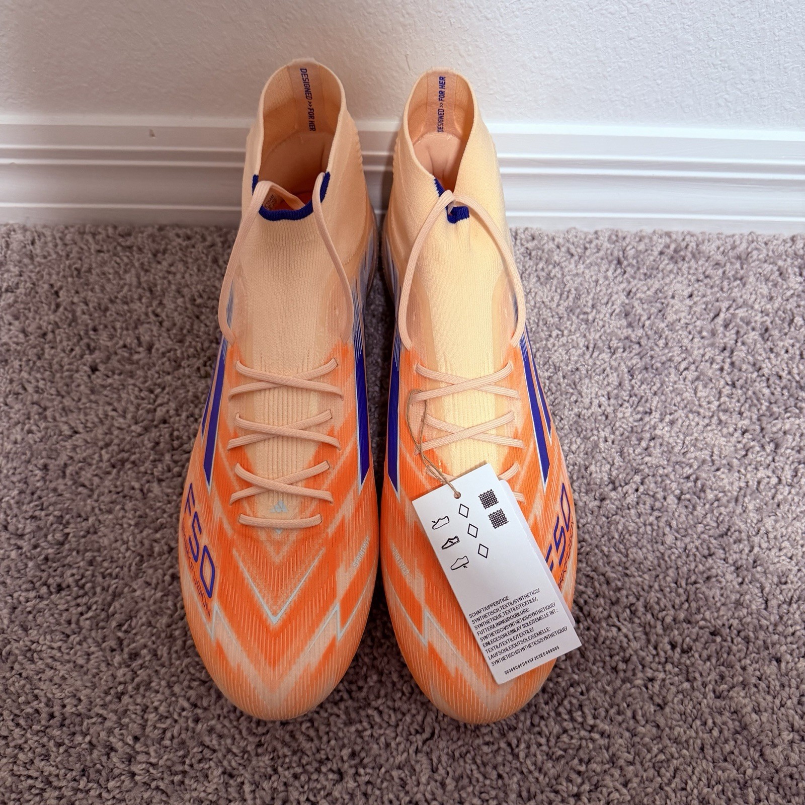 adidas F50 Sparkfusion Elite Mid FG AG Soccer Cleats Orange JH7647 Women Size 11