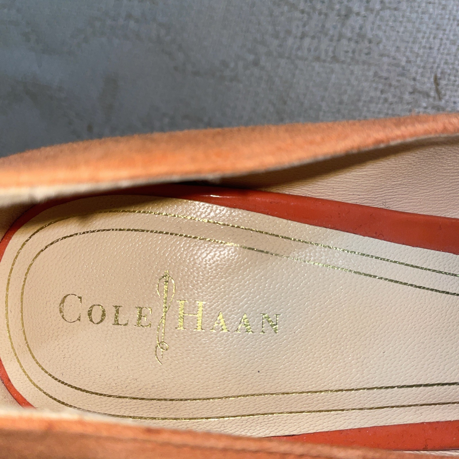 Cole Haan Womens Dress Pumps Size 8.5 B Orange Leather Business Formal City