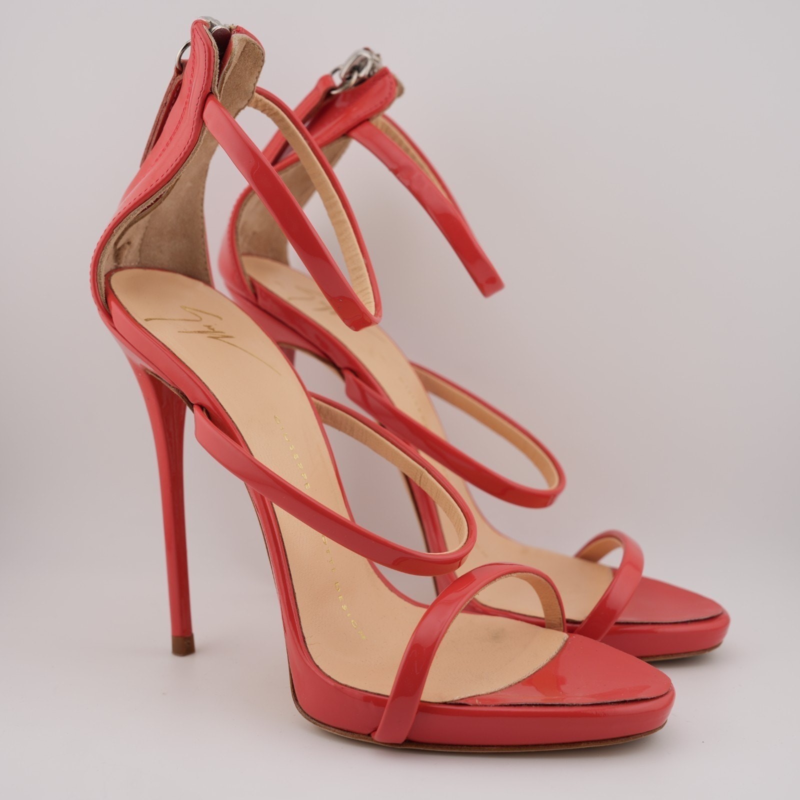 Giuseppe Zanotti Red Patent Leather Harmony Heels Sandals Women 5.5
