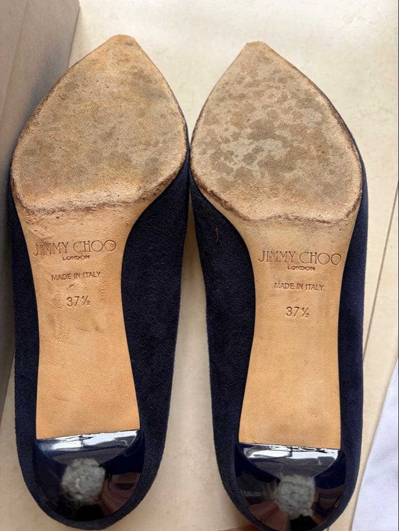 JIMMY CHOO Suede Pumps Navy 37.5