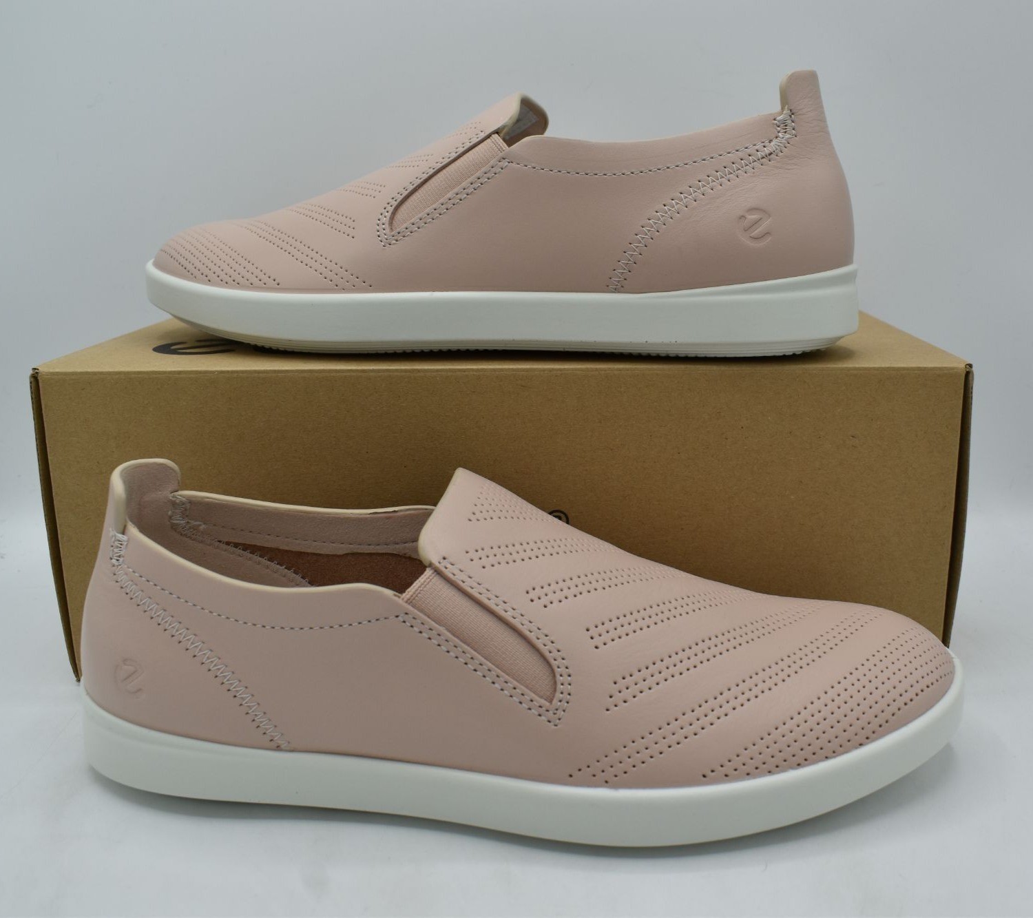 ECCO Women EU Size 41 US 10-10.5 Travel Slip-On Rose Dust Leather Sneakers Shoes