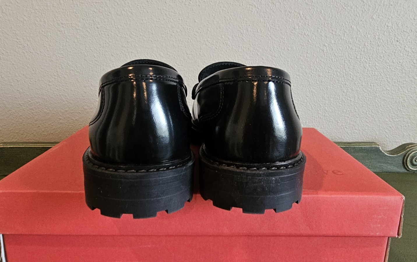 Maeve Anthropologie Lug Sole Black Penny Loafers Shoes NEW NIB
