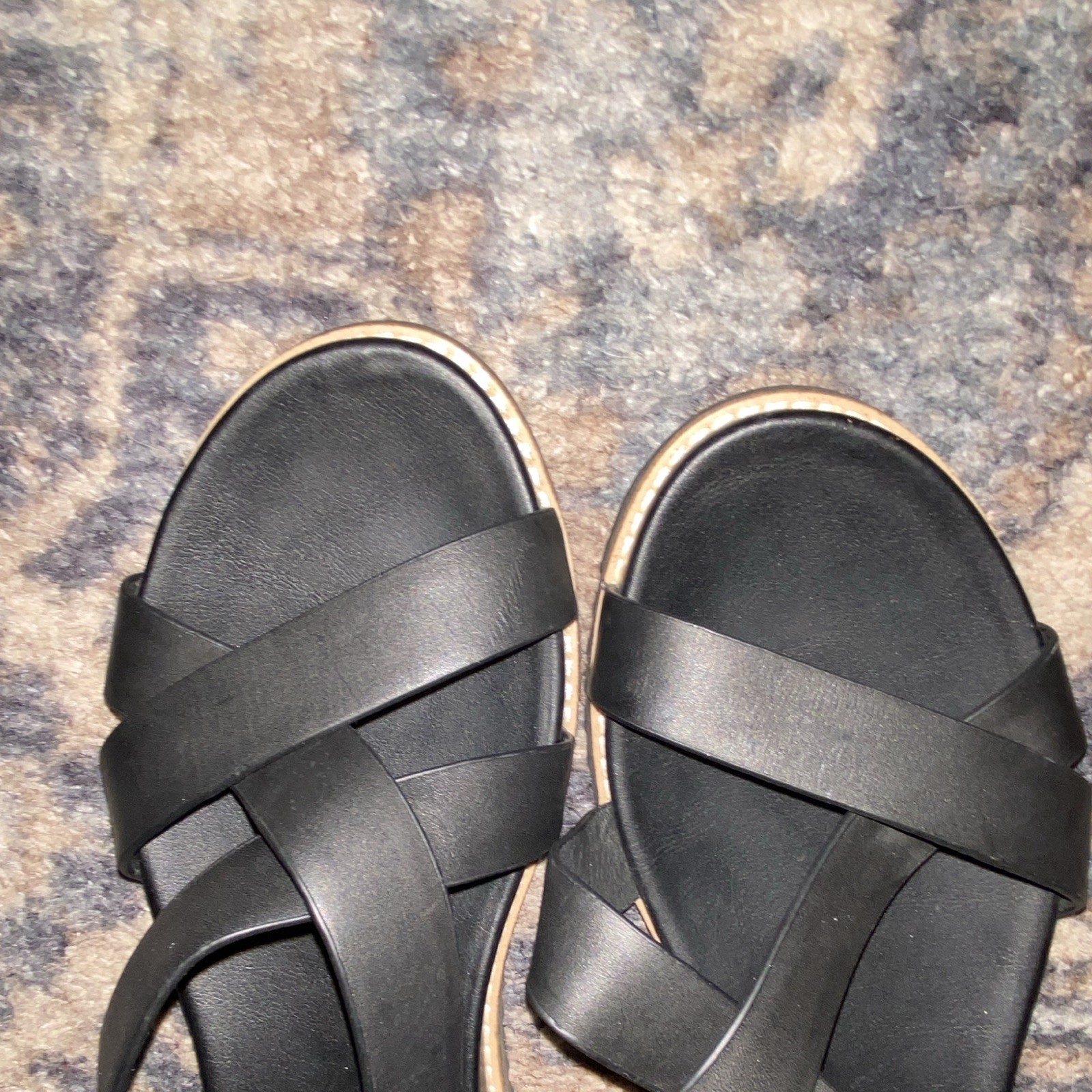 Sofft Women’s Black Leather Strappy Sandals Buckle Closure Ankle Strap 10M