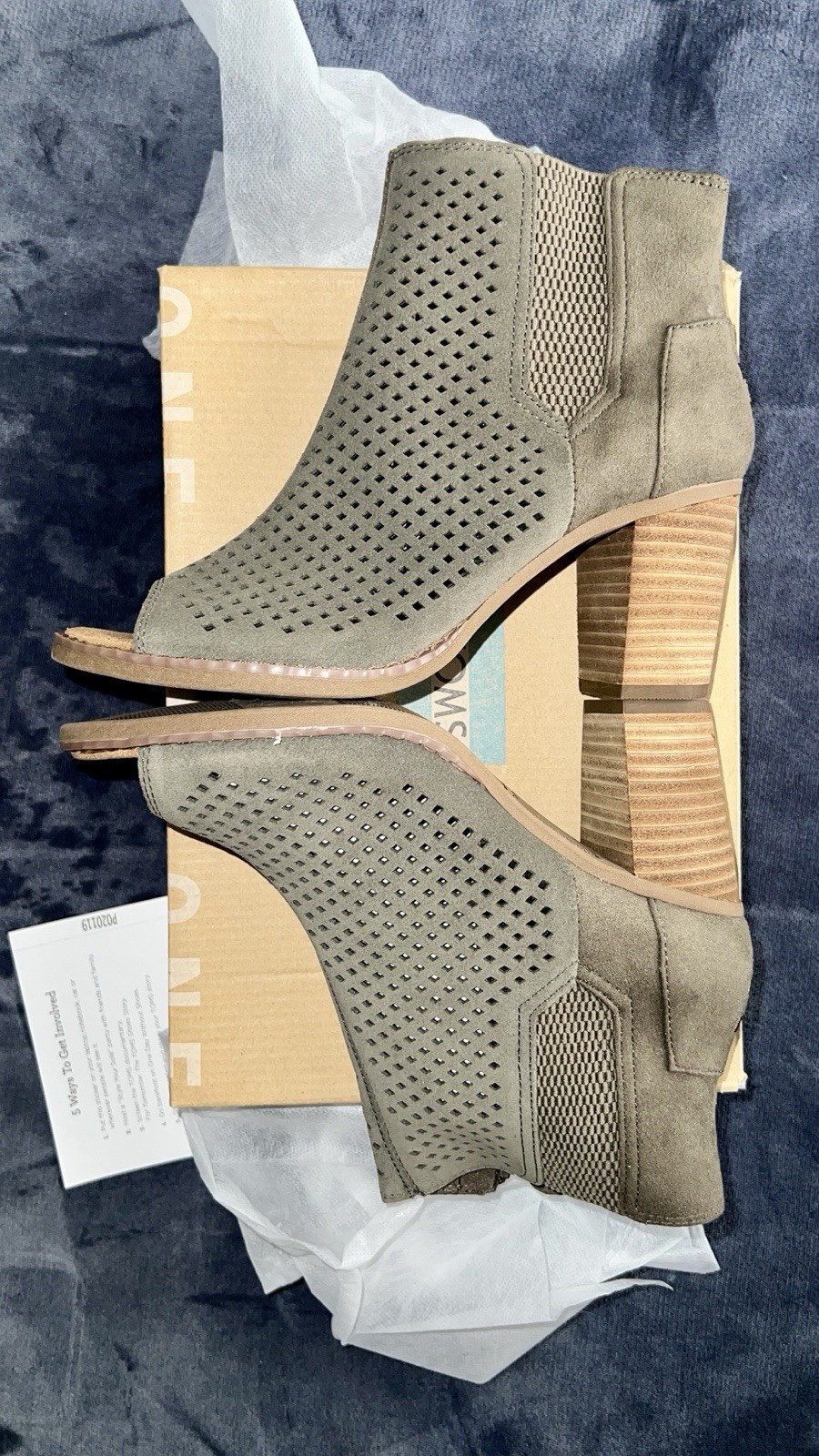 TOMS Majorca Peep Toe Booties Women’s Size 7 – $20 OBO