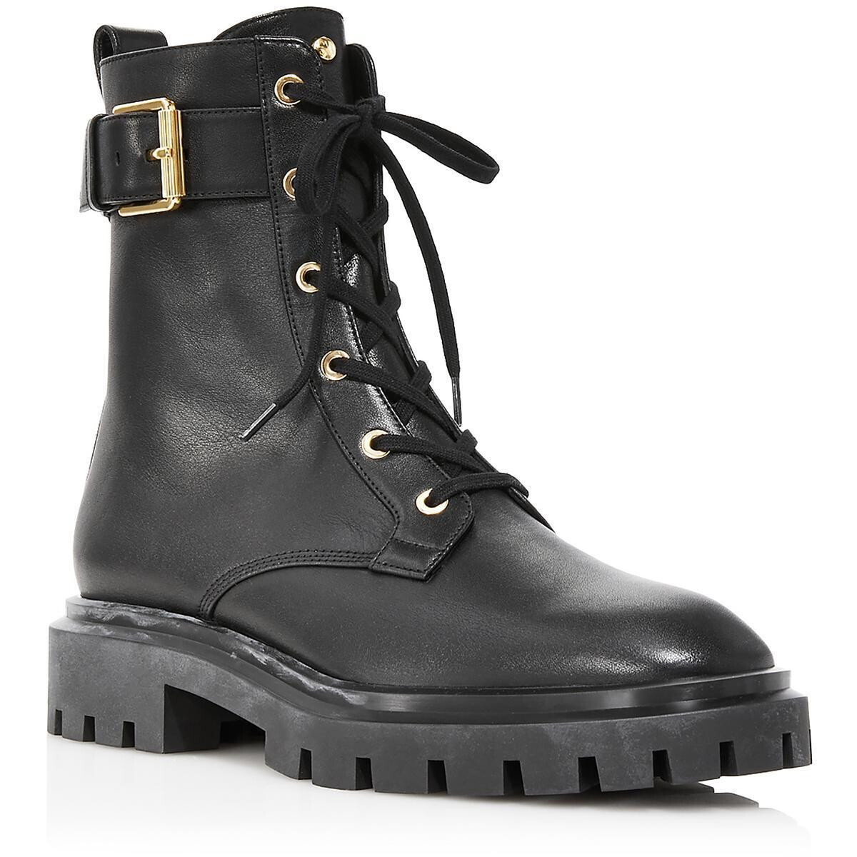 Stuart Weitzman Womens Ultra Combat & Lace-up Boots Black 9 Medium (B,M)