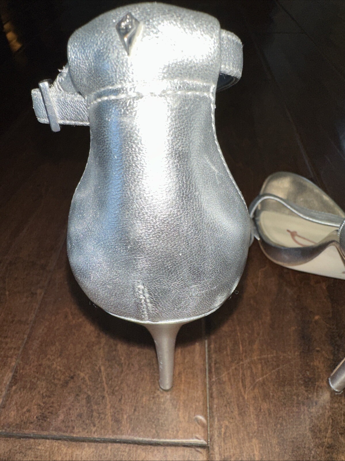 SAM EDELMAN Eleanor Ankle Strap High Heel Sandals Silver Size 9