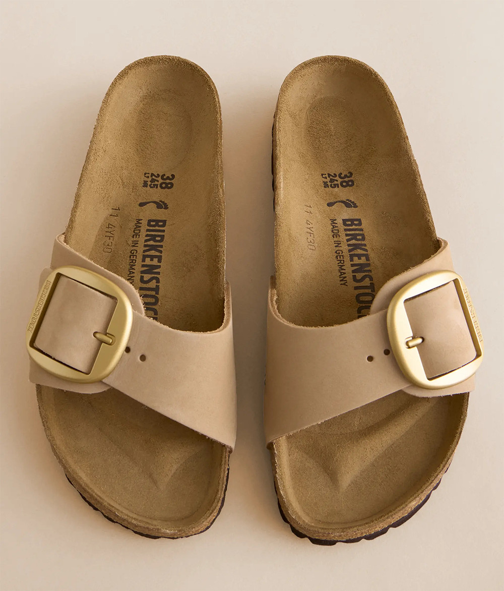 Birkenstock Madrid Big Buckle Sandcast Nubuck Leather Sandal Women Shoes Narrow