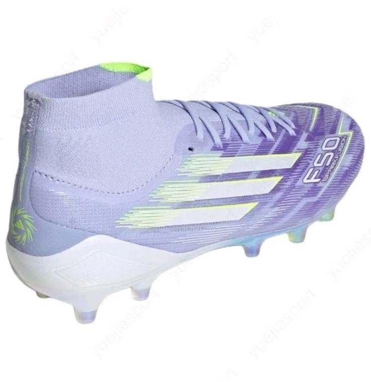 Adidas F50 Sparkfusion Elite Mid FG AG Soccer Cleats Purple Neon Size 11.5