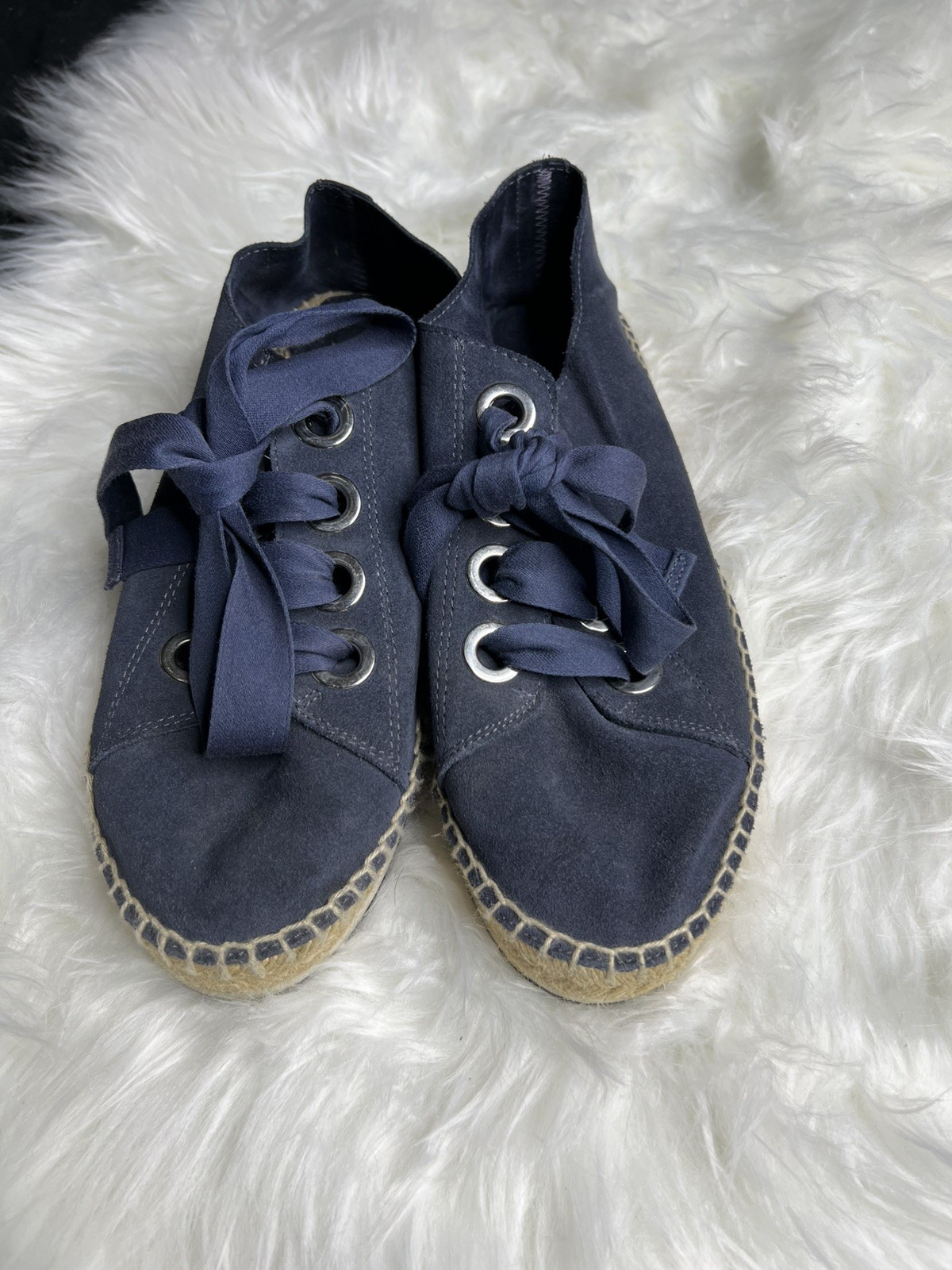 Women’s Bimba Y Lola Blue Suede Lace-Up Espadrille Sneakers Size 39 or US 9
