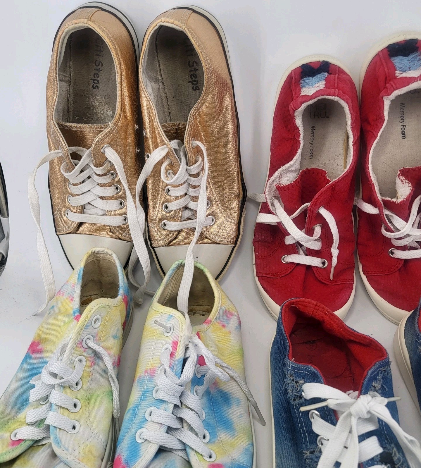 Lot 5 Pairs Canvas Sneakers Shoes Size 9 9.5 Womens Compare 2 Converse All Stars