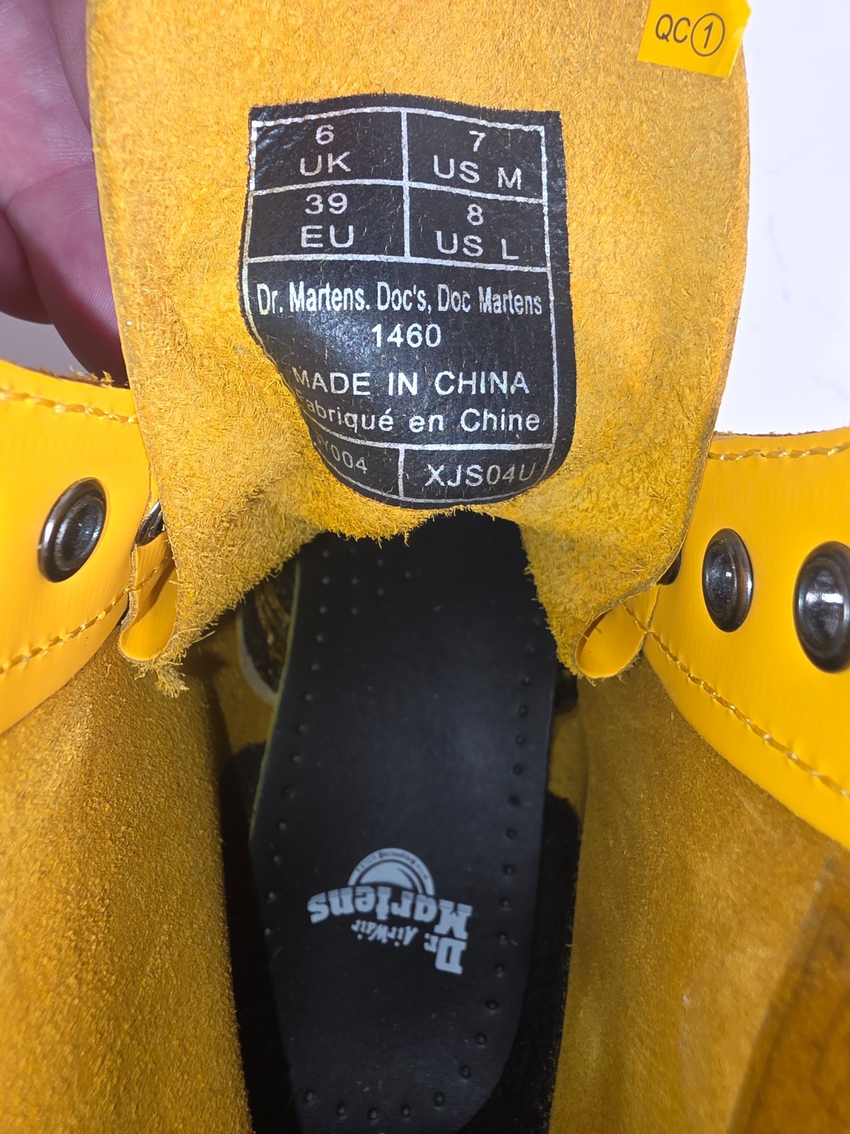 New Dr Martens 1460 Smooth Leather Yellow Combat Boots Men 7 Women 8 Lace Up