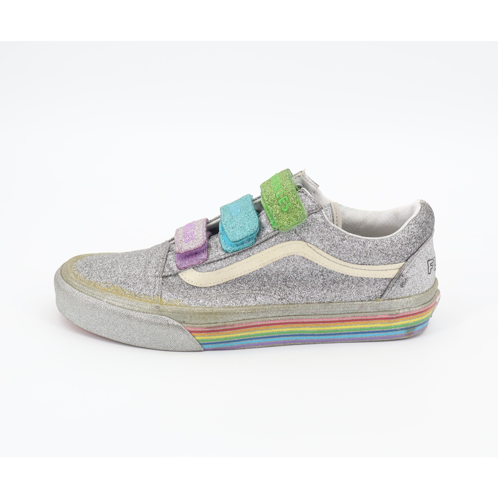 Vans Old Skool V’ Flour Shop Rainbow Glitter Men’s Sz 8 Women’s Sz 9.5
