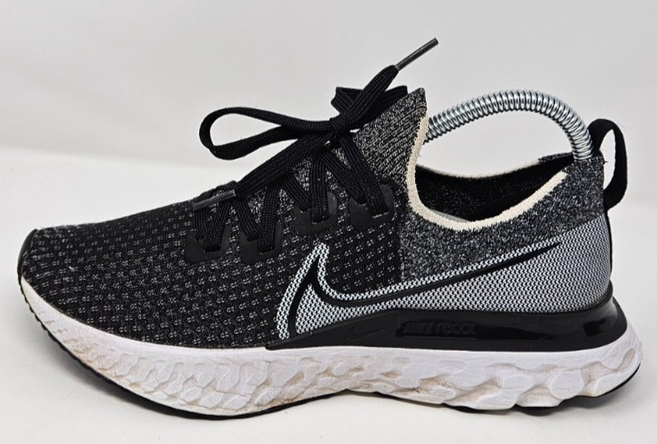 Nike React Infinity Run Flyknit 3 Black Grey Athletic Running Shoes Women’s Sz 8