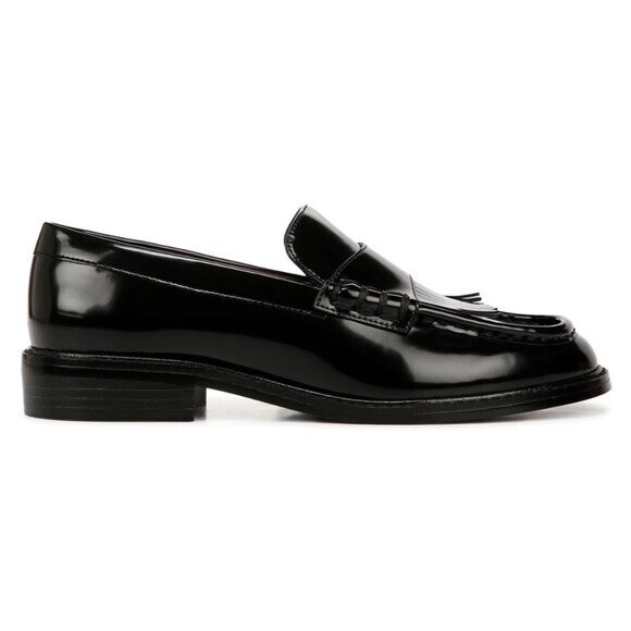 NEW FRANCO SARTO Women’s Alonzo Loafer Color: Black Faux Leather Fringe
