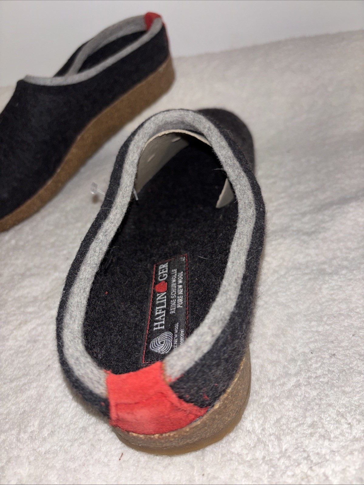 New Haflinger 40 Grizzly Gray Denim Wool Comfort Slippers/Clogs Size Women 9