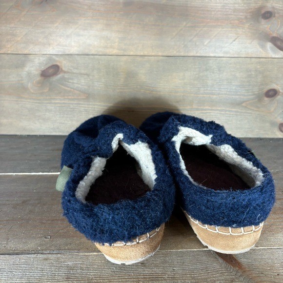 ll bean cozy womens size 7 shoes blue sherpa lined comfort slippers