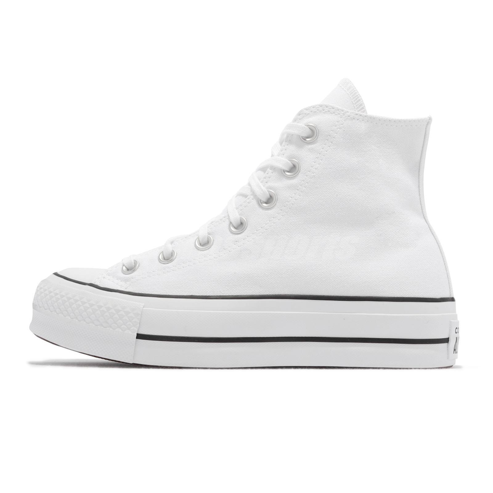 Converse Chuck Taylor All Star Lift Hi White Black Platform Women Shoes 560846C