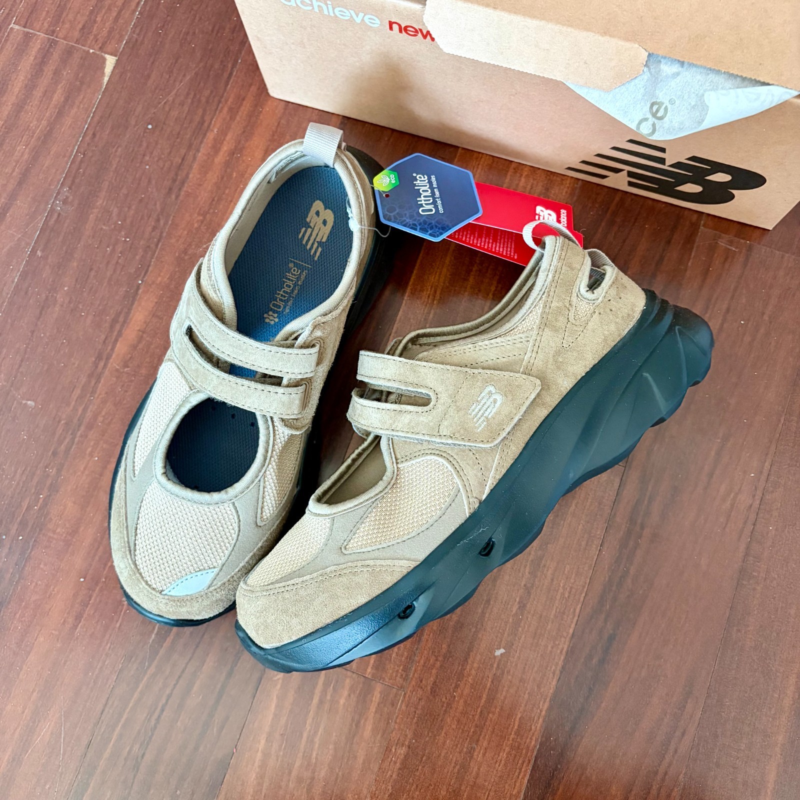 New Balance Breeze Womens Mary Jane Sneakers Camel Brown Beige SD2203BE