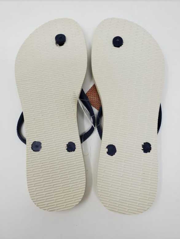 NEW WOMENS 6 9/10 & 11/12 HAVAIANAS FOR J CREW STRIPED NAVY FLIP FLOPS SANDLAS