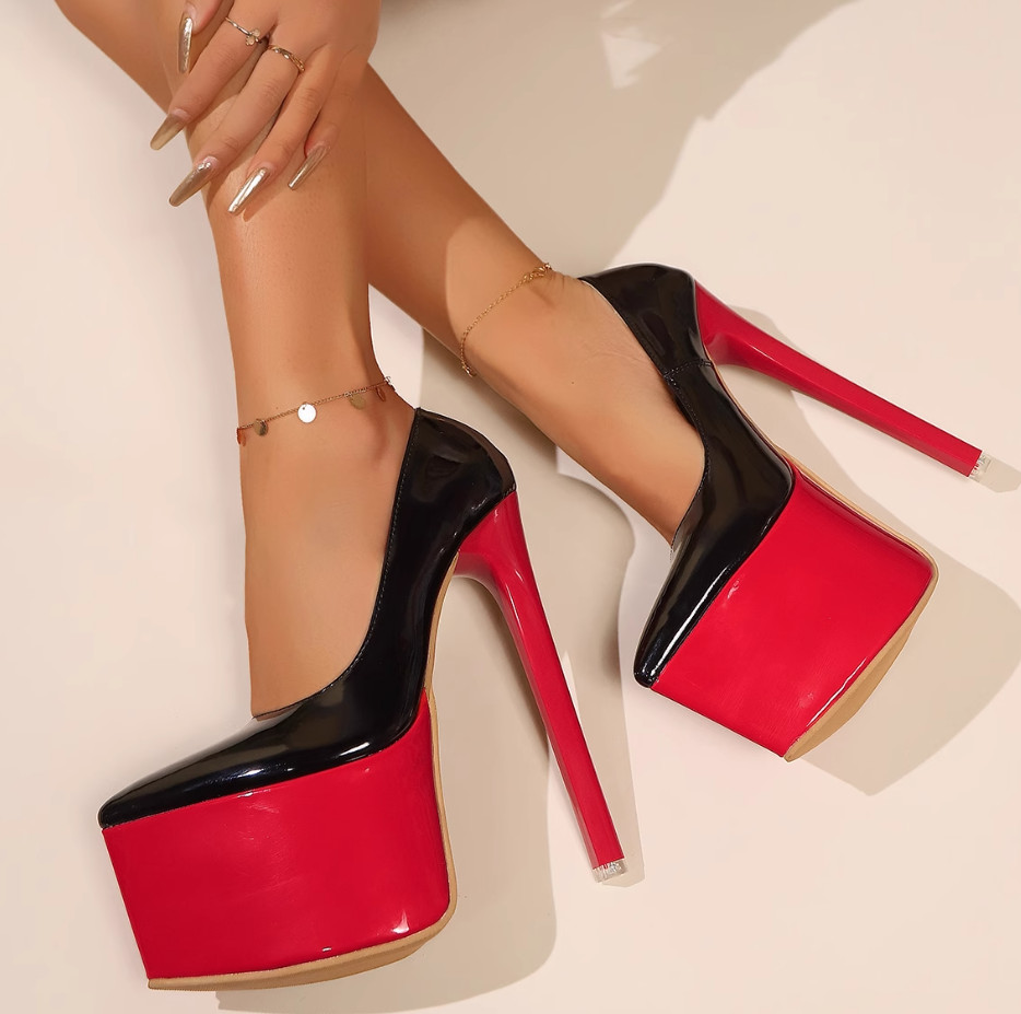 Womens Shiny Stiletto High Heel Party Prom Platform Party Pumps Shoes Clubwear