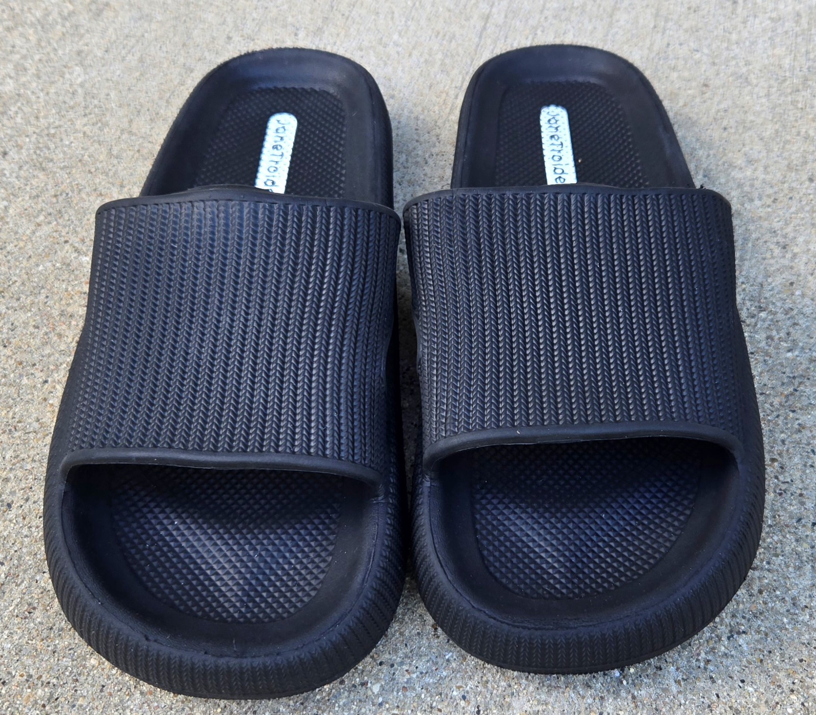 JaneTroides Sandal Slipper Slide Unisex Size 44-45 XXL Soft Sole Black Comfort