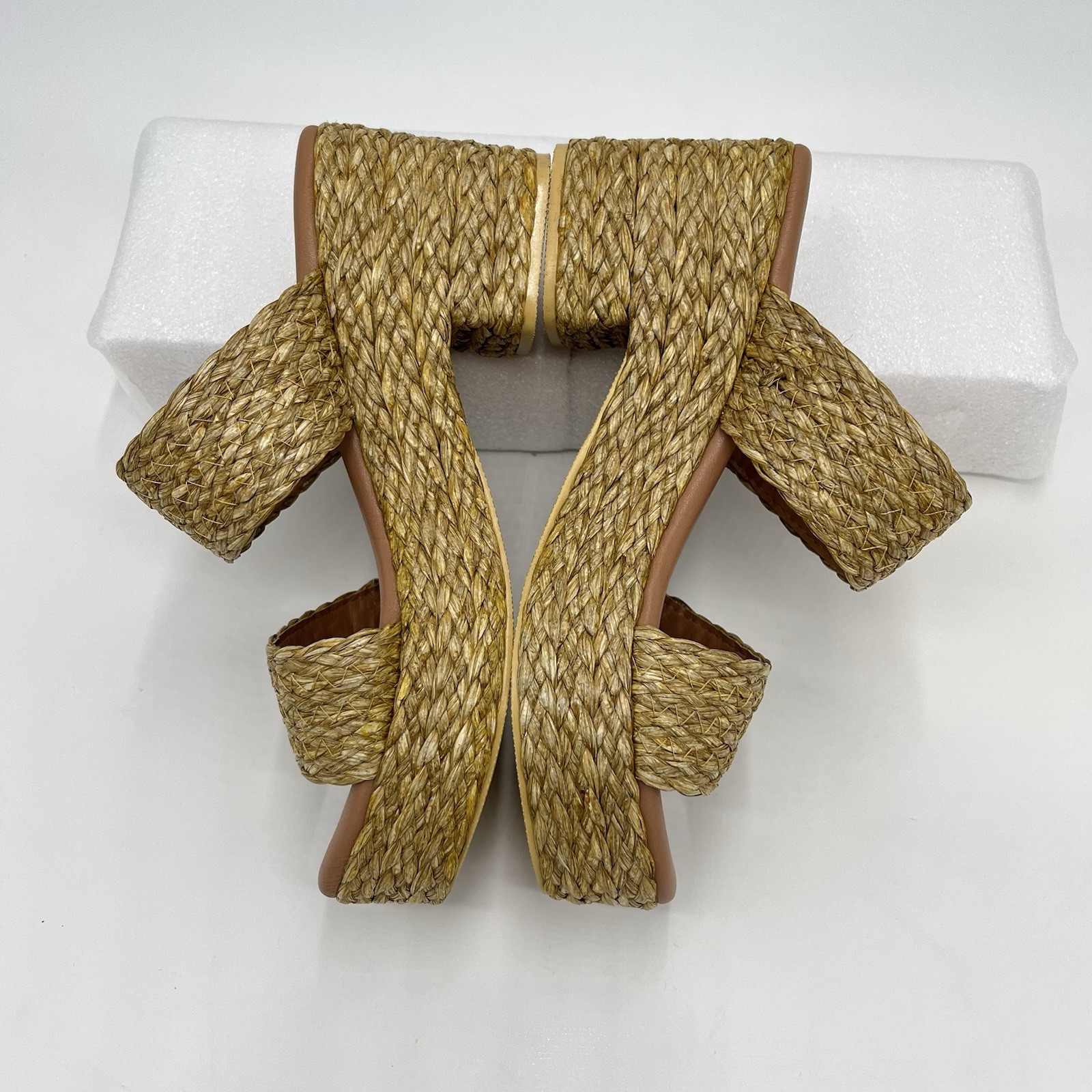 Beach By Matisse Sandals Ocean Ave Woman’s 9M Raffia Platform Sandals Block Heel