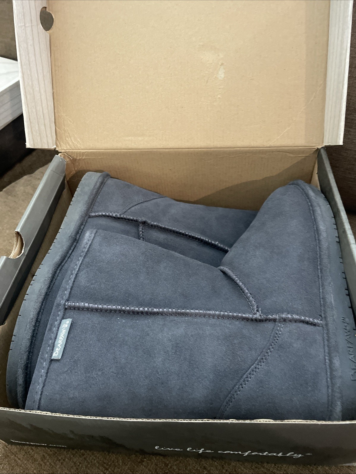 Bearpaw Emma Short Women’s Size 9 Winter Boots 608W Charcoal New NIB