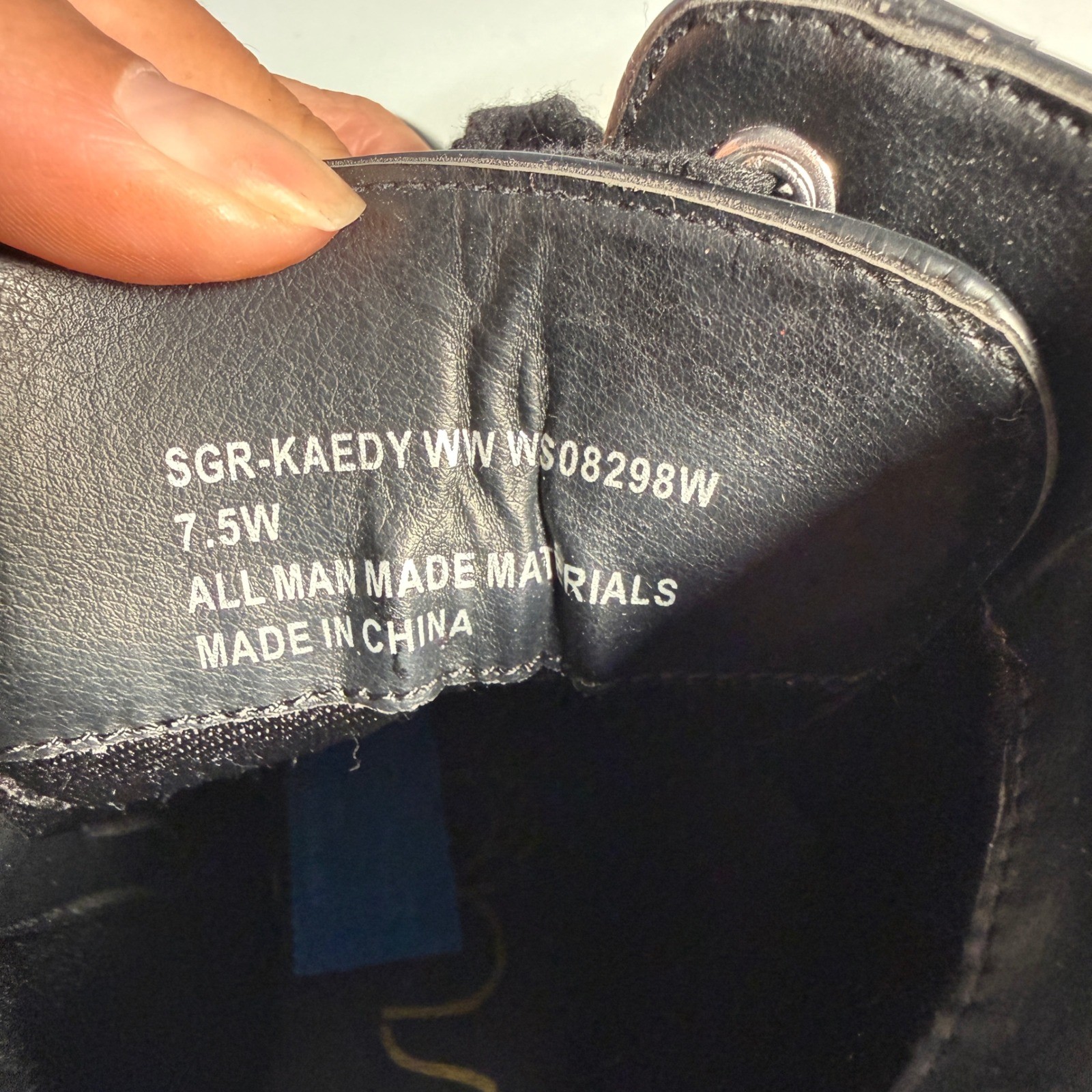 Sugar Kaedy Combat Boots Womens 7.5W Black New Lug Sole Lace Up Side Zip